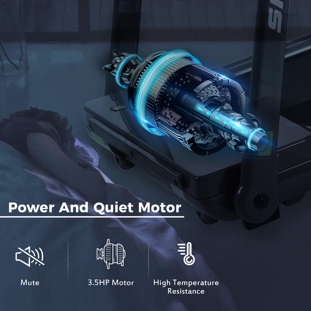 Portable Compact Treadmill;Electric Motorized 3.5HP;14KM/H;Medium Running Machine Motorised Gym 330lbs;Foldable for Home Gym Fitness Workout Jogging Walking;Bluetooth Speaker APP FITIME