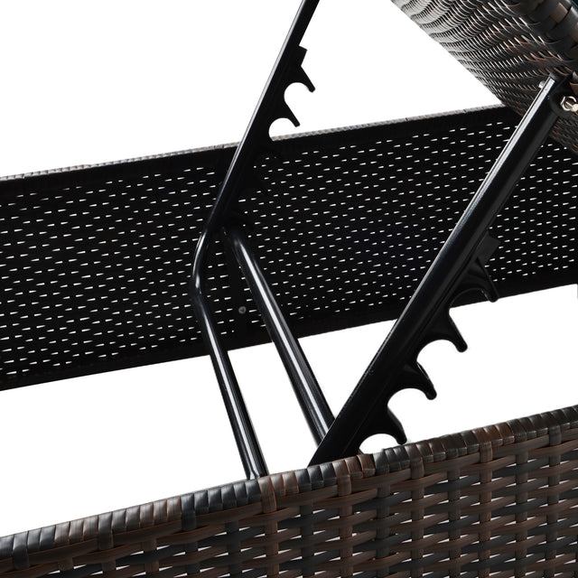 SAME AS W213S00074 :Outdoor PE Wicker Chaise Lounge - 2 Piece patio lounge chair; chase longue; lazy boy recliner; outdoor lounge chairs set of 2;beach chairs; recliner chair with side table