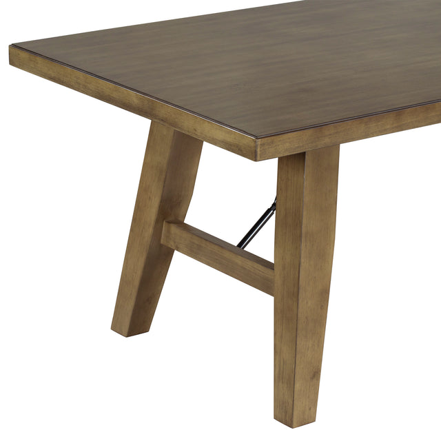 TREXM Industrial Style 72" Wooden Rectangular Table with Chain Bracket ( Natural Walnut)