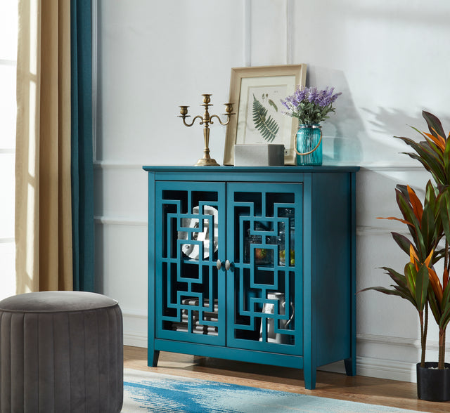 Storage Cabinet, Buffet Sideboard, Dark Teal