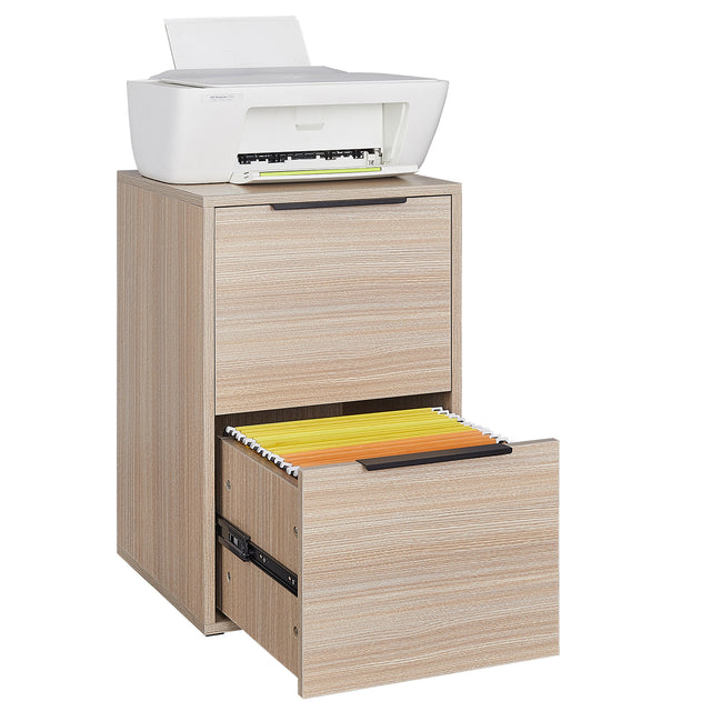 WOOD FILE CABINET WITH 2 DRAWERS VERTICAL FILLING CABINET FOR LETTER