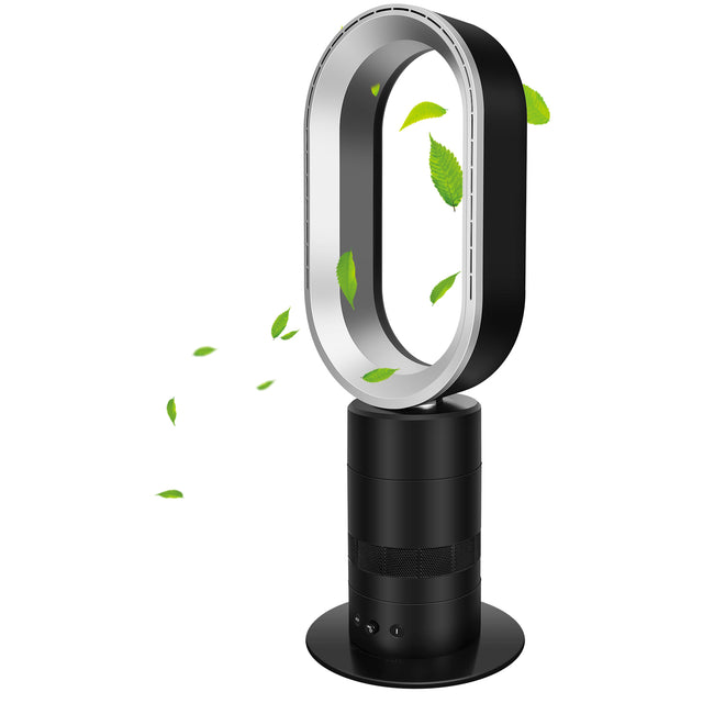HealSmart 27 inch Bladeless Tower Fan, Adjustable Speeds Settings Floor Fan, 90° Swivel, 30-90 min Timing Closure Bladeless Fan, Stylish and Modern fan, Low Noise, Black