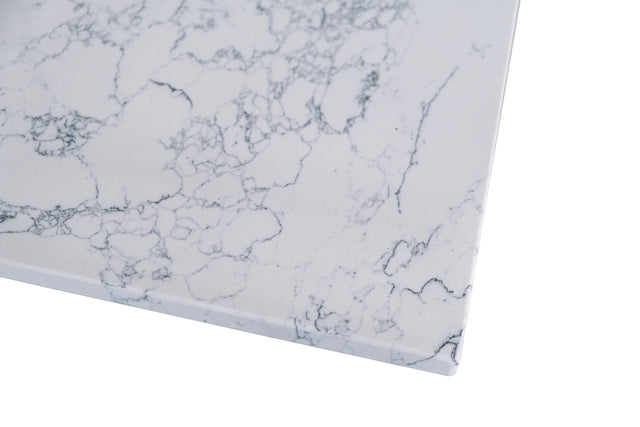 Montary 37"x 22" bathroom stone vanity top carrara jade engineered marble color with undermount ceramic sink and single faucet hole with backsplash