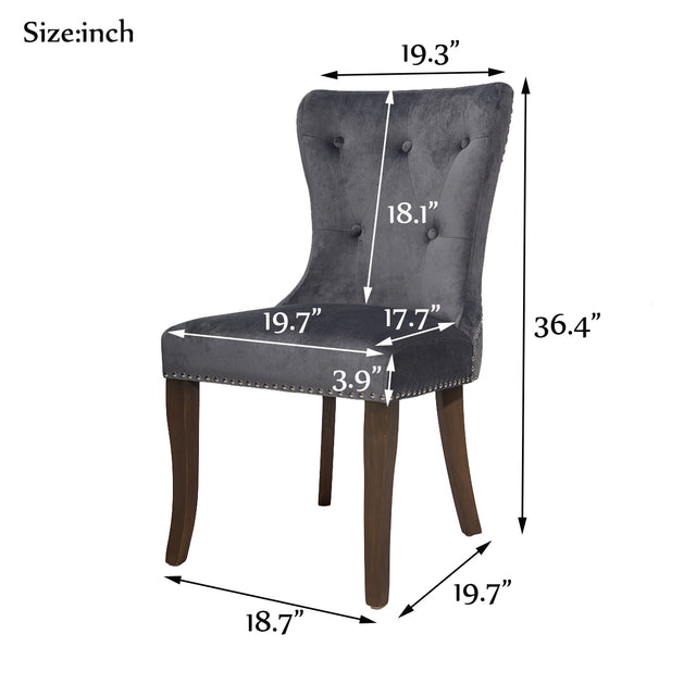 TOPMAX Dining Chair Tufted Armless Chair Upholstered Accent Chair, Set of 6 (Grey)