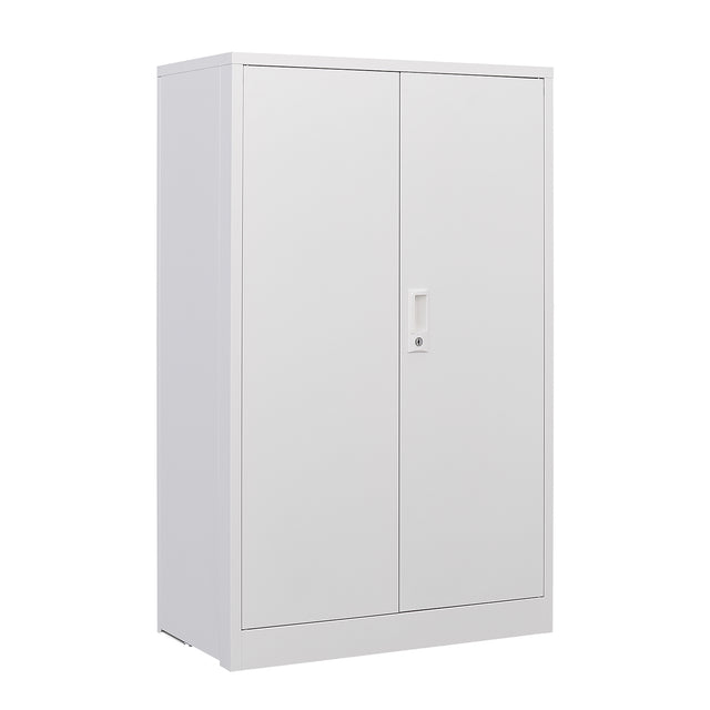 Metal Storage Cabinet with Locking Doors and Adjustable Shelf, Folding Filing Storage Cabinet , Folding Storage Locker Cabinet for Home Office,School,Garage, White