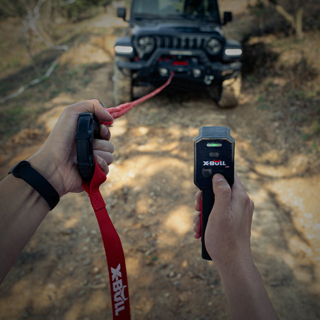 X-BULL 12V waterproof SYNTHETIC ROPE Electric Winch 13000 lb Load Capacity for Truck UTV, ATU,SUV, Car with Corded Control