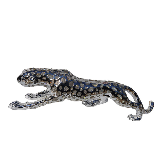 Ambrose Diamond Encrusted Chrome Plated Panther (29"L x 7"W x 8"H)