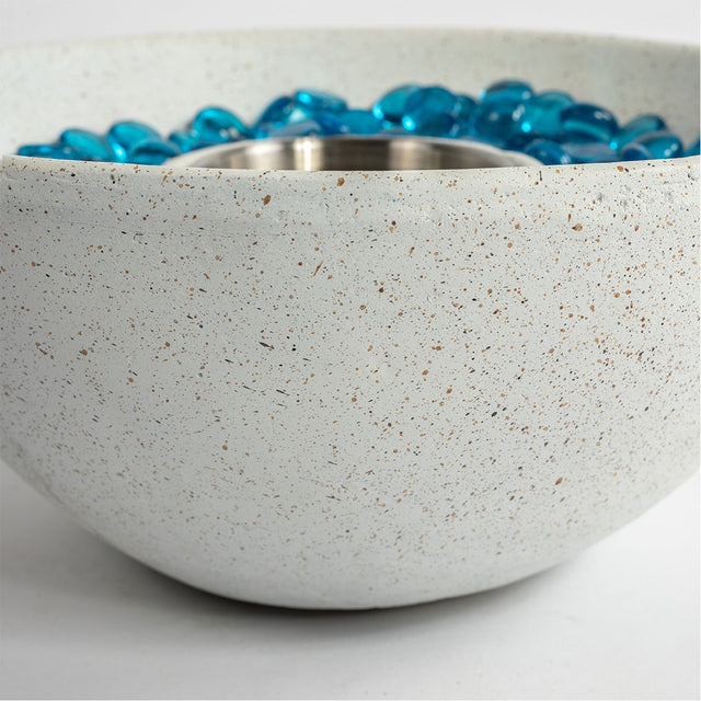 Tabletop Fire Pit White, Table Top Fire Bowl Outdoor & Indoor Portable Ethanol Fireplace Alcohol Fire Pit