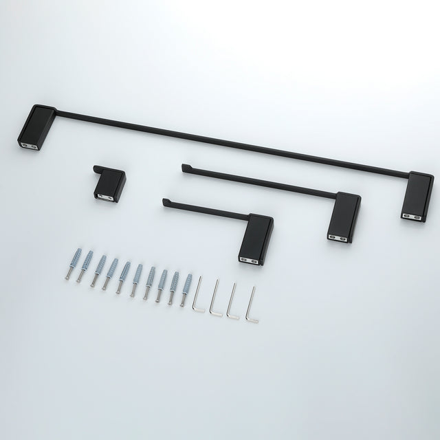 4 Piece Stainless Steel Bathroom Towel Rack Set Wall Mount