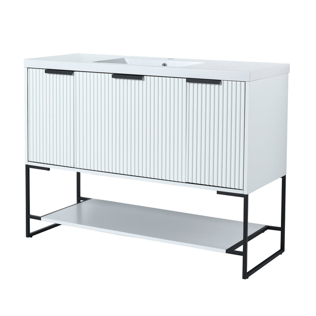 48 Inch Freestanding Bathroom Vanity With Resin Basin,48x18-BVA01148WH