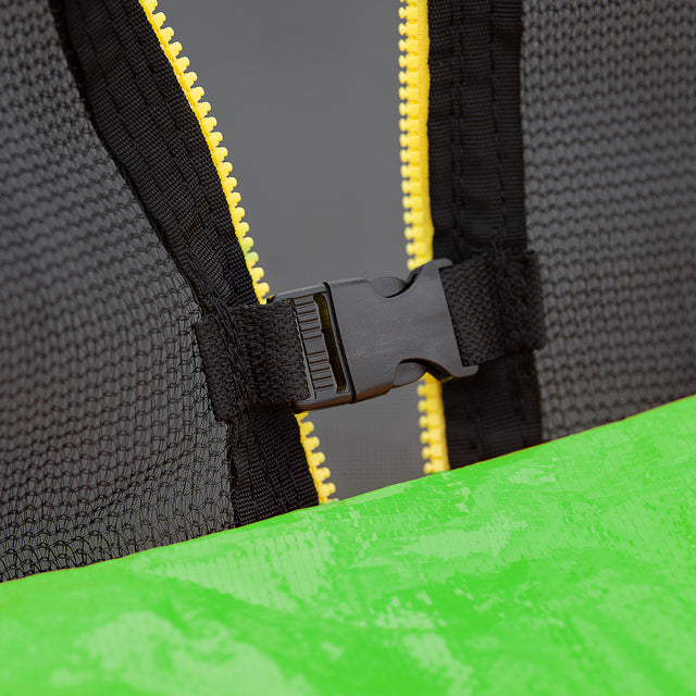 14FT Trampoline with Basketball Hoop Inflator and Ladder(Inner Safety Enclosure) Green