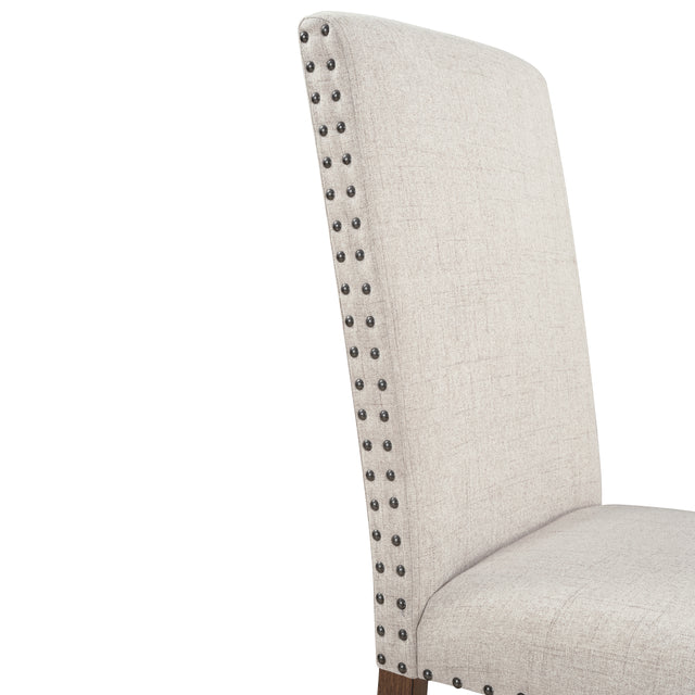 Orisfur. Upholstered Dining Chairs - Dining Chairs Set of 2 Fabric Dining Chairs with Copper Nails