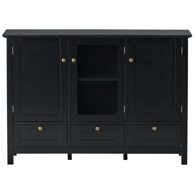 U_STYLE 44.9'' Accent Cabinet Modern Console Table Sideboard for Living Room Dining Room With 3 Doors, 3 Drawers