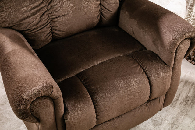 Electric lift recliner with heat therapy and massage, suitable for the elderly, heavy recliner, with modern padded arms and back, chocolate color