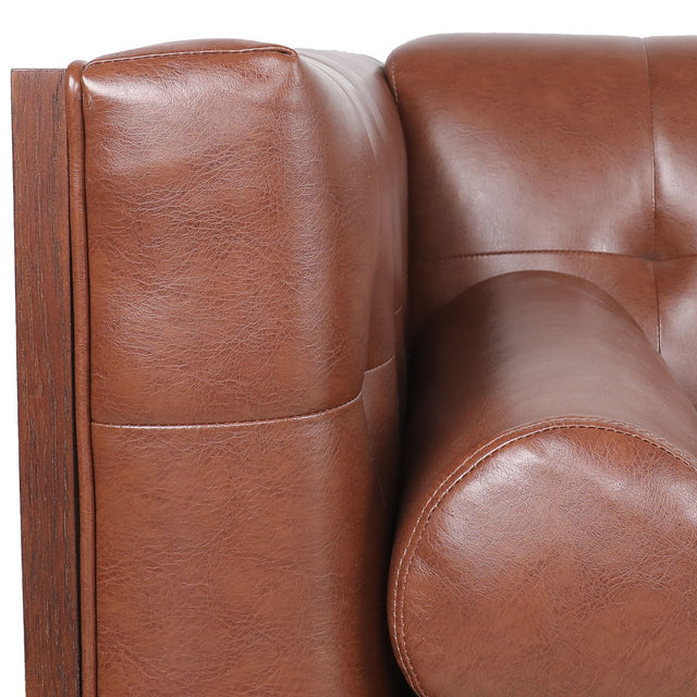78.74" Wooden Decorated Arm 3 Seater Sofa