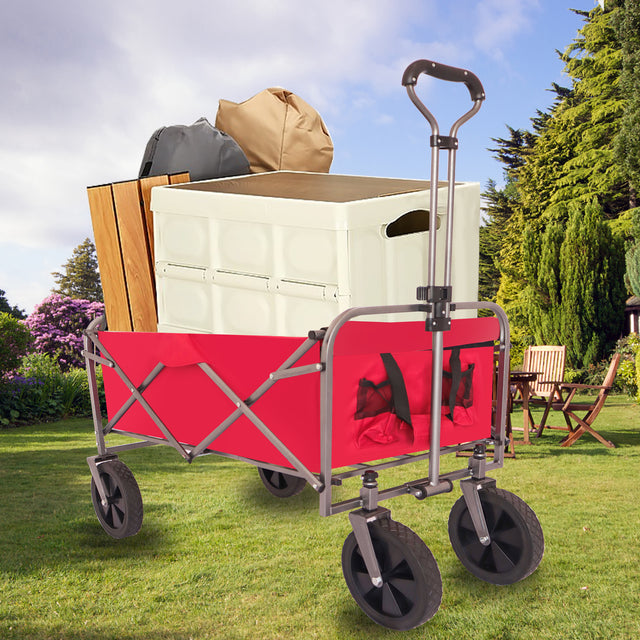 Outdoor Garden Multipurpose Micro Collapsible Beach Trolley Cart Camping Folding Wagon