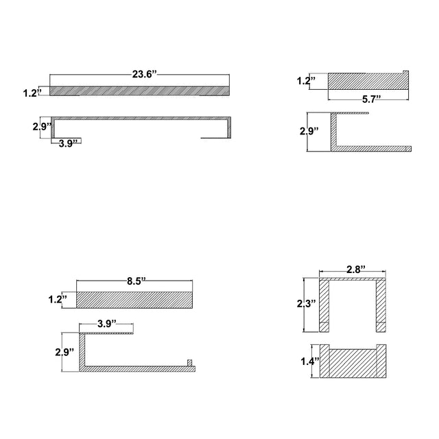 Wall Mounted 4-Piece Bathroom Hardware Set