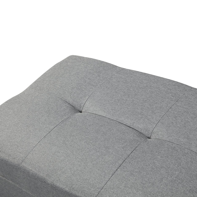 STORAGE OTTOMAN/BENCH,GRAY FAUX LINEN