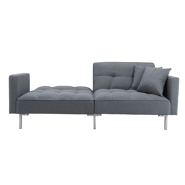 Orisfur. Linen Upholstered Modern Convertible Folding Futon Sofa Bed for Compact Living Space, Apartment, Dorm
