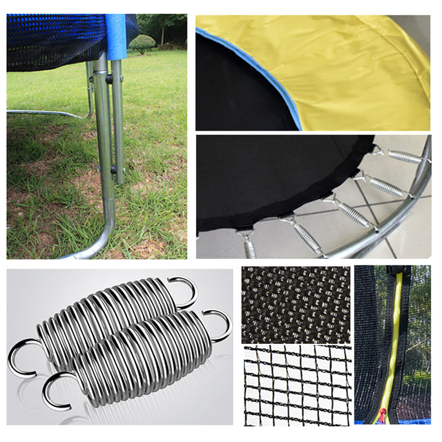 12FT Round Trampoline with Safety Enclosure Net & Ladder, Spring Cover Padding,