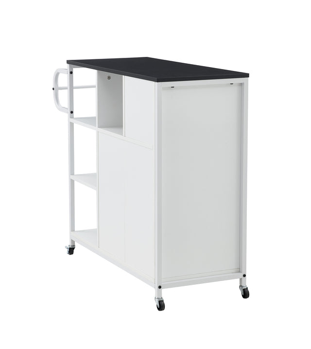 KITCH storage cabinet WHITE-Black, move with roller..