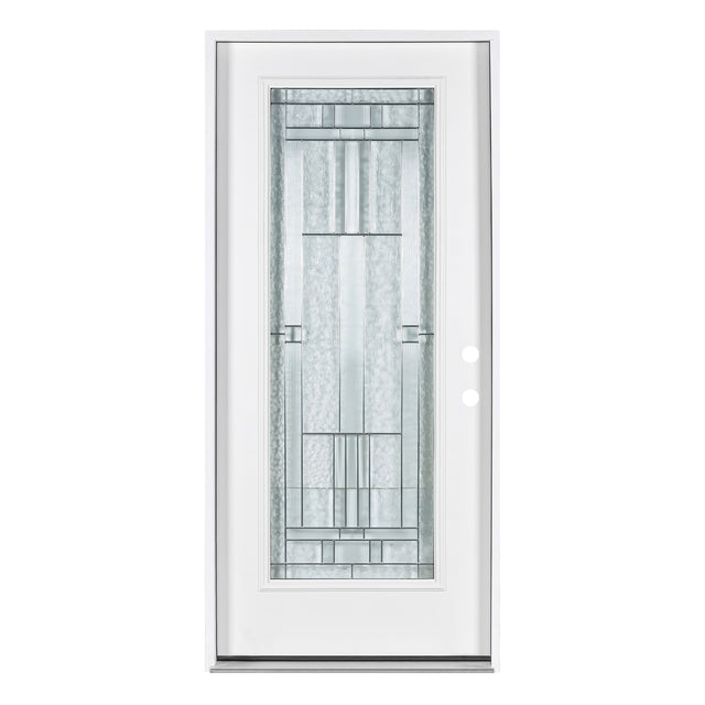 37.5inx81.5in Left Hand Inswing Decorative Glass- Zinc Caming Fiber Glass Prehung Entry Door .