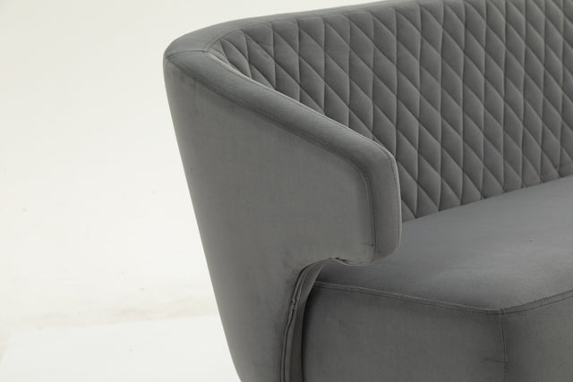 Twin Size Love seat Accent Sofa with Golden Metal Legs, Living Room Sofa with Tufted Backrest, 600 Pounds Weight Capacity