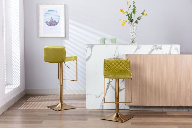 SUPERJARE Bar Stools - Swivel Barstool Chairs with Back, Modern Pub Kitchen Counter Height,velvet ( 1pc/ctn )