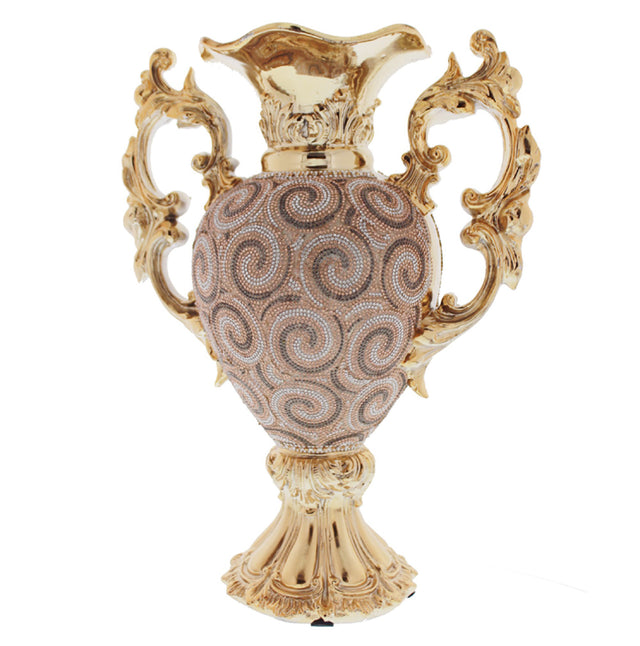 Ambrose Chrome Plated Crystal Embellished Ceramic Vase