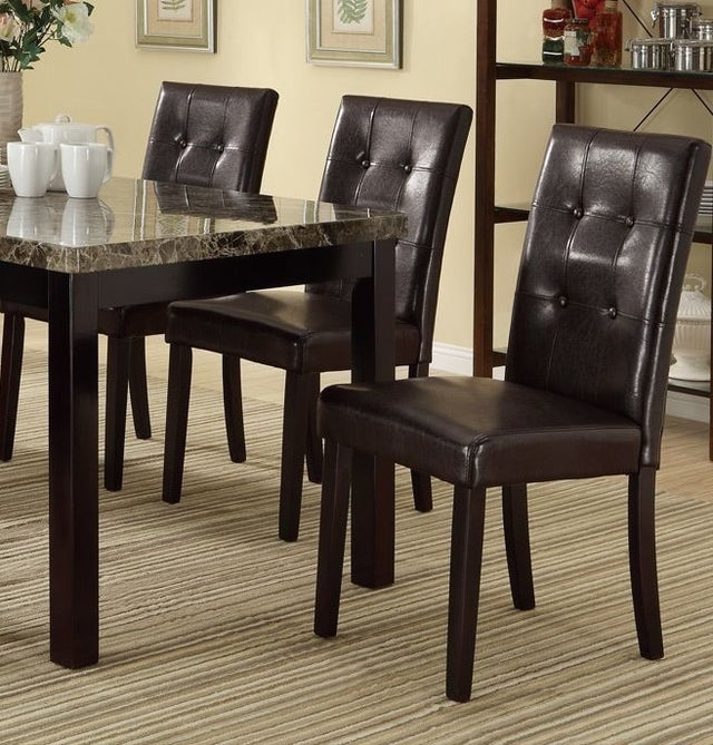 Faux Marble Table Top Upholstered chairs 7pc Dining set Dining Table and 6x Side Chairs Tufted Back Chair