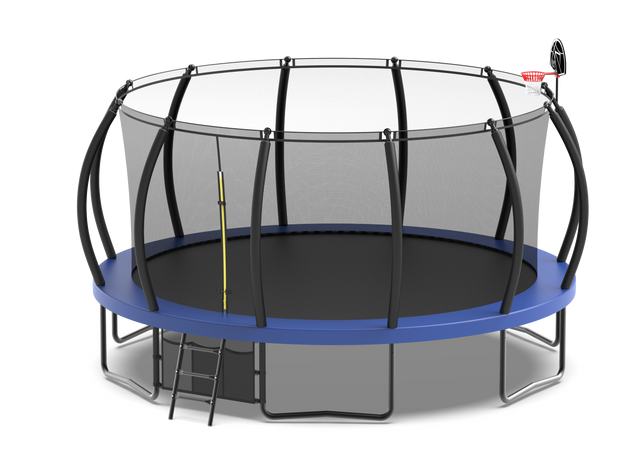 16FT Trampoline with Basketball Hoop - Recreational Trampolines with Ladder ,Shoe Bag and Galvanized Anti-Rust Coating
