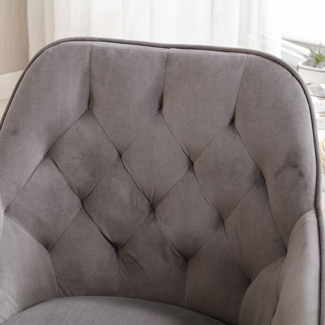 COOLMORE Solid Wood Tufted Upholstered Armless home office chair