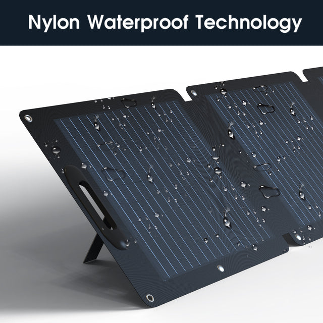 Portable monocrystalline silicon solar panel, black appearance, high light transmittance, 200W, can be connected in series or in parallel, multiple charging modes(For SKA100/SKA1500/SKA2500)