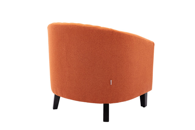 COOLMORE accent Barrel chair living room chair with nailheads and solid wood legs Orange linen
