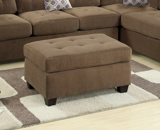 Cocktail Ottoman Waffle Suede Fabric Truffle Color W Tufted Seats Ottomans Hardwoods Living Room