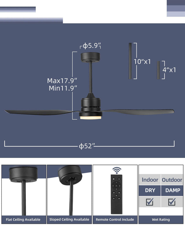Blade LED Standard Ceiling Fan with Remote Control