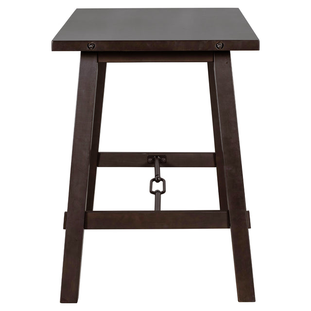 TREXM Counter Height Dining Table Solid Wood & Metal Dining Table for Small Space (Espresso)