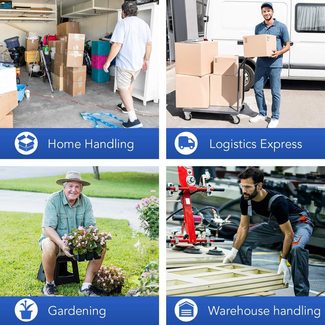 YSSOA Platform Truck with 440lb Weight Capacity and 360 Degree Swivel Wheels, Foldable Push Hand Cart for Loading and Storage, Blue