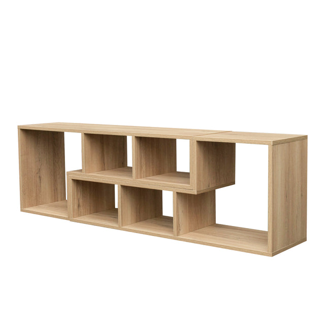 Double L-Shaped Oak Stand,Display Shelf ,Bookcase for Home Furniture,Rustic oak