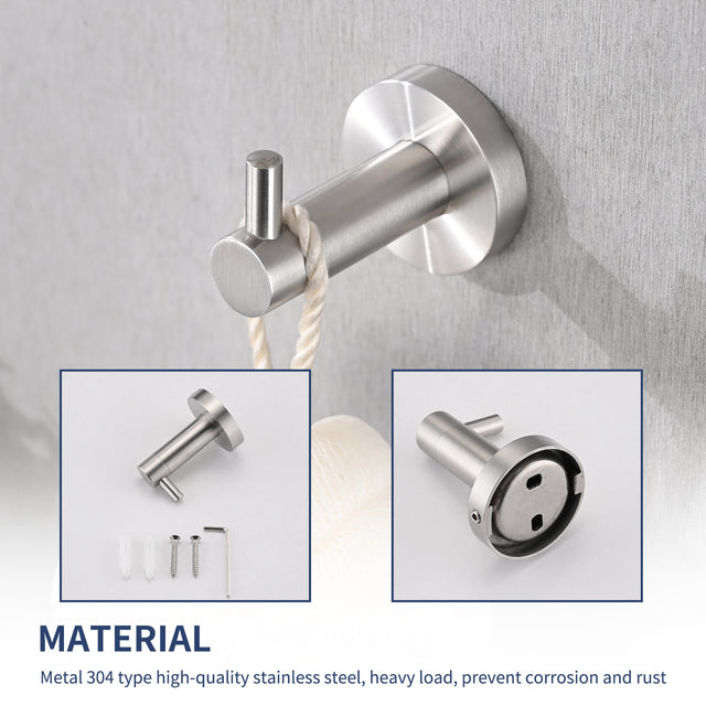 Brushed Nickel Bathroom Hardware Accessories 4 Pieces Set