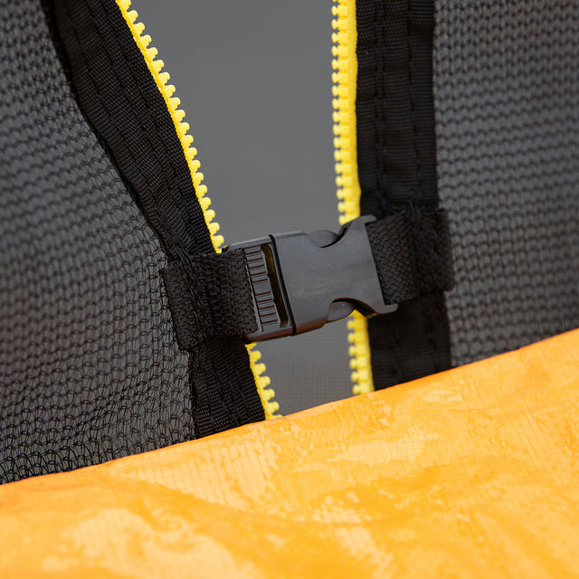 10FT Trampoline with Basketball Hoop Inflator and Ladder(Inner Safety Enclosure) Orange