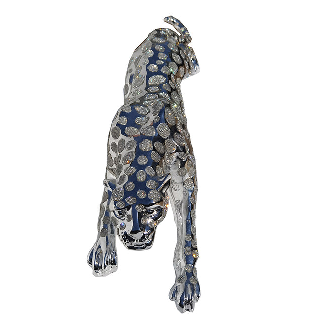 Ambrose Diamond Encrusted Chrome Plated Panther (53"L x 9.5"W x 11"H)