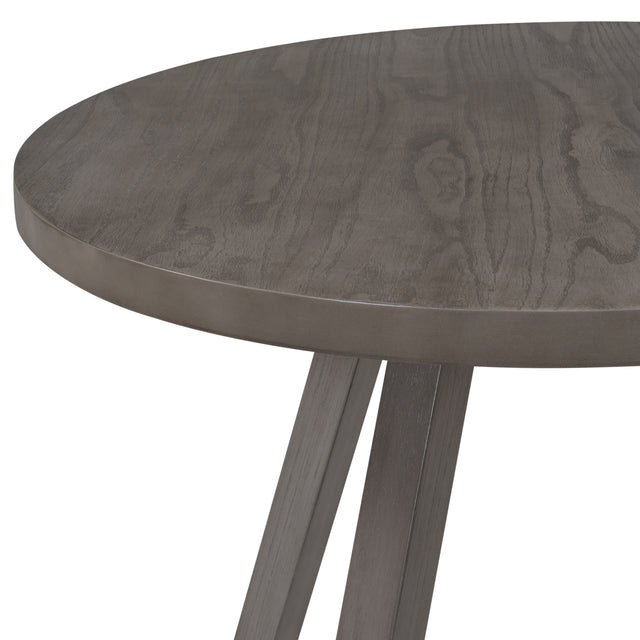 TOPMAX Mid-Century Wood Round Dining Table with X-shape Legs for Small Places, Gray