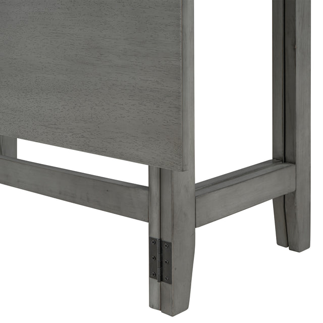 TOPMAX Farmhouse Wood Extendable Dining Table with Drop Leaf for Small Places, Gray