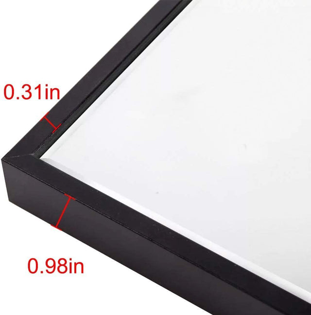 Miro 1500 400-b Full Length Mirror Floor Mirror Hanging Standing or Leaning, Bedroom Mirror Wall-Mounted Mirror with Black Aluminum Alloy Frame, 59" x 15.7"