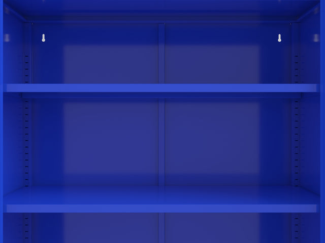 47.2 inches high Metal Storage Cabinet with 2 Circle Mesh Doors, Suitable for Office, Dining Room and Living Room, Blue