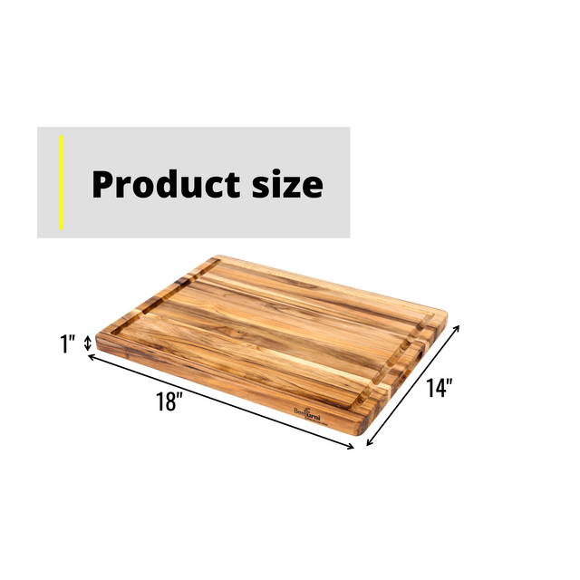 Real Teak Cutting Board With Juice Groove 18 INCH, Pack of 5 Pieces