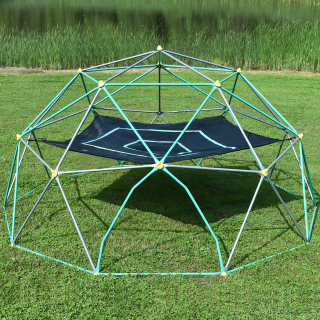 13ft Geometric Dome Climber Play Center, Kids Climbing Dome Tower with Canopy, Rust & UV Resistant Steel Supporting 1000 LBS