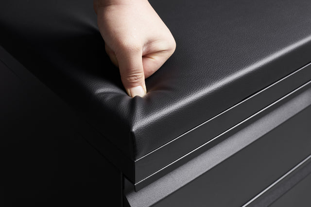 Mobile File Cabinet 2-Drawer Pedestal with Lock for Storage Use for Home Office and Business Enterprise,Legal/Letter Size Black,With 5 Wheels,with Leather cushion