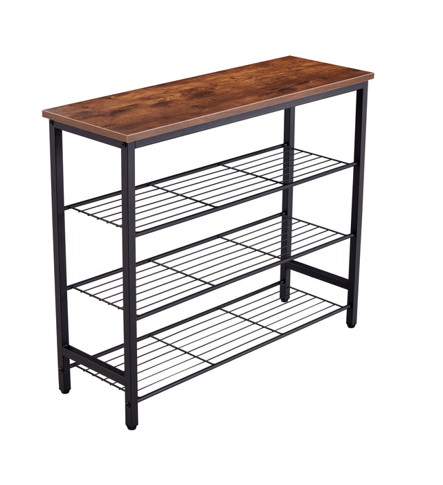 DN 4-Tier Metal Shoe Rack, Modern Multifunctional Shoe Storage Shelf with MDF Top Board, 1 pc per carton